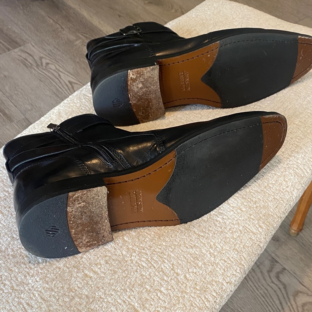 Johnston & Murphy Black Leather  Boots with Side Buckle size 12M - Picture 7 of 8
